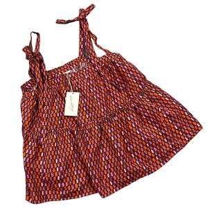 Universal Thread Women's Multicolored Tie-Strap Tiered Tank Top - Small - NWT